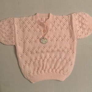 Handmade Knitted Salmon color Kids Top